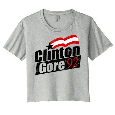 Retro Clinton Gore 1992 Election Women's Crop Top Tee