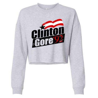 Retro Clinton Gore 1992 Election Cropped Pullover Crew