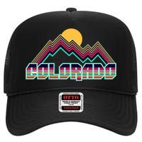 Retro Colorado Mountain Logo High Crown Mesh Back Trucker Hat