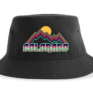 Retro Colorado Mountain Logo Sustainable Bucket Hat