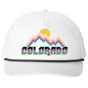 Retro Colorado Mountain Logo Snapback Five-Panel Rope Hat