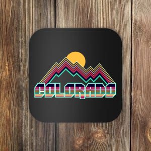 Retro Colorado Mountain Logo Coaster