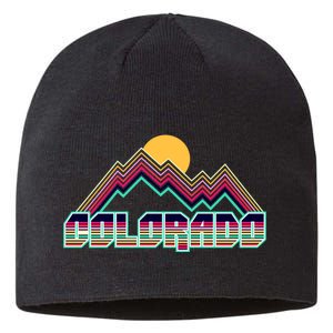 Retro Colorado Mountain Logo Sustainable Beanie