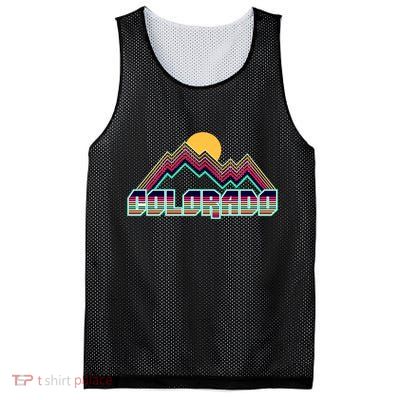 Retro Colorado Mountain Logo Mesh Reversible Basketball Jersey Tank