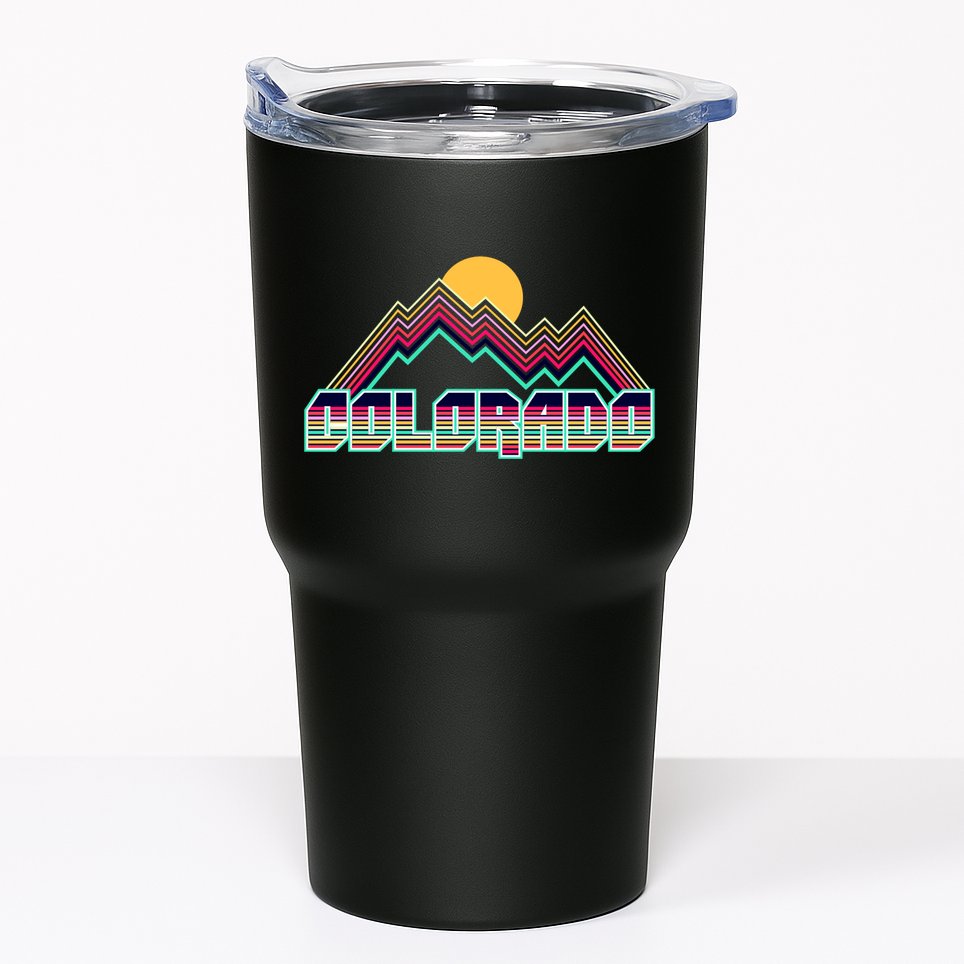 Retro Colorado Mountain Logo Tumbler