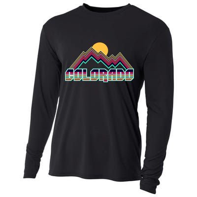 Retro Colorado Mountain Logo Cooling Performance Long Sleeve Crew