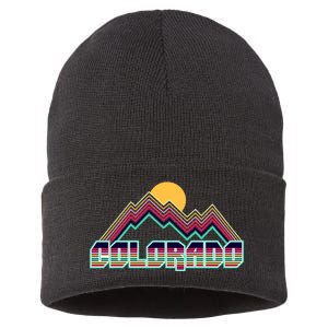 Retro Colorado Mountain Logo Sustainable Knit Beanie