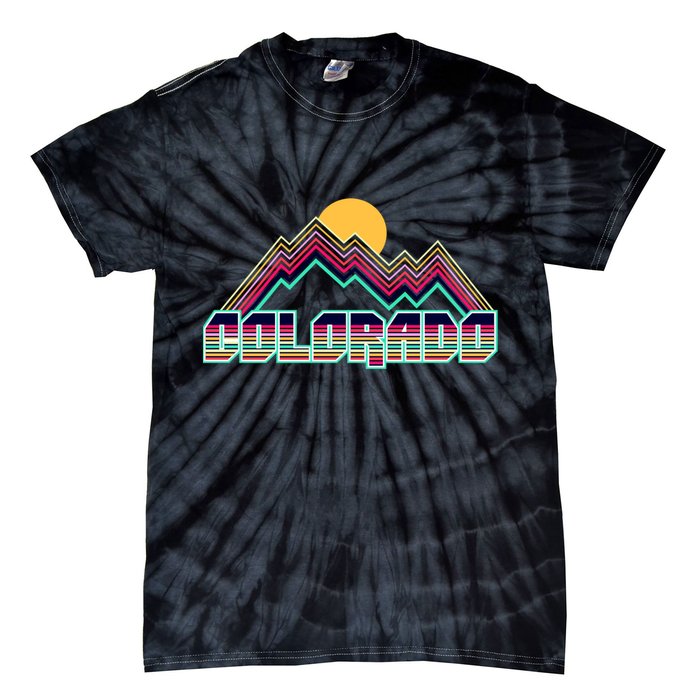 Retro Colorado Mountain Logo Tie-Dye T-Shirt