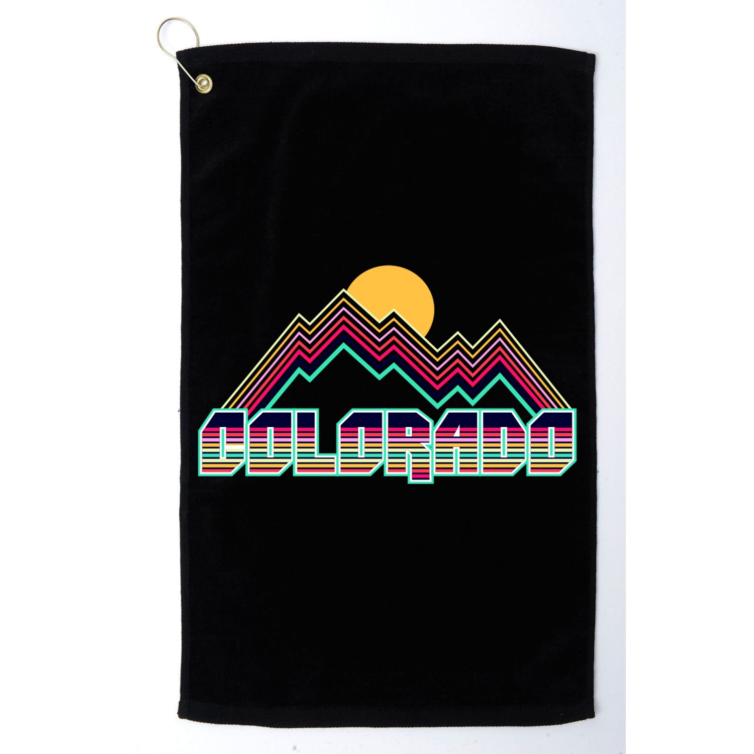 Retro Colorado Mountain Logo Golf Towel