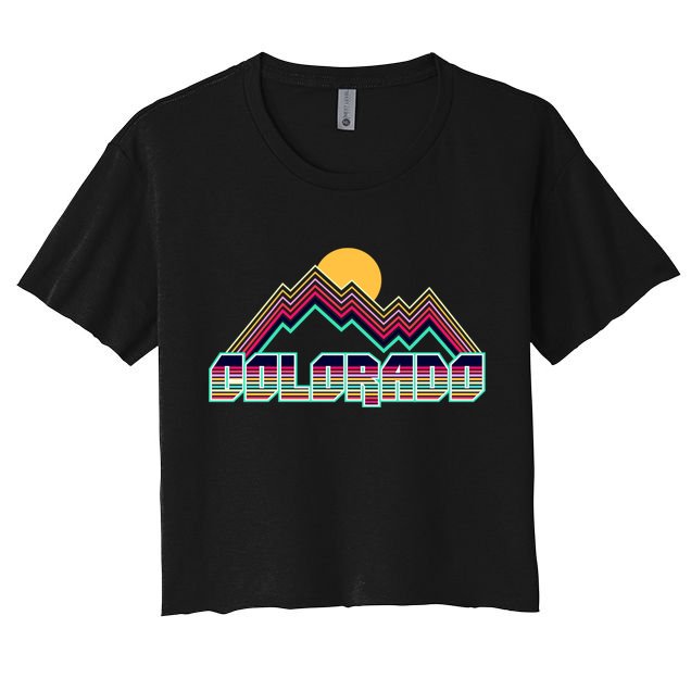 Retro Colorado Mountain Logo Crop Top