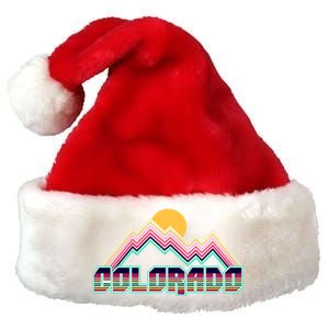 Retro Colorado Mountain Logo Premium Christmas Santa Hat