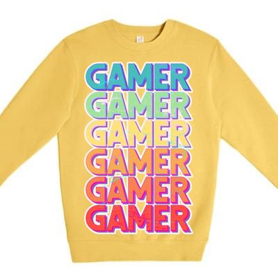 Retro Colorful Gamer Premium Crewneck Sweatshirt