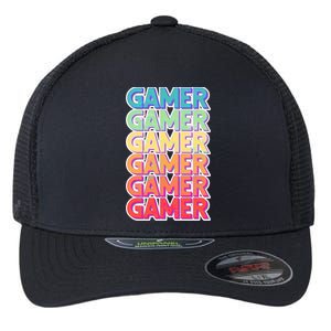 Retro Colorful Gamer Flexfit Unipanel Trucker Cap