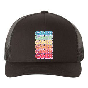 Retro Colorful Gamer Yupoong Adult 5-Panel Trucker Hat