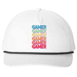 Retro Colorful Gamer Snapback Five-Panel Rope Hat