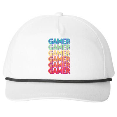 Retro Colorful Gamer Snapback Five-Panel Rope Hat