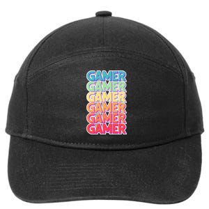 Retro Colorful Gamer 7-Panel Snapback Hat