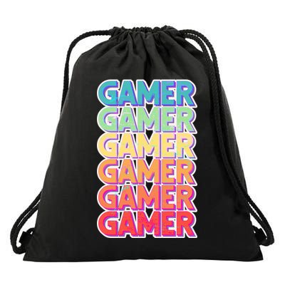 Retro Colorful Gamer Drawstring Bag