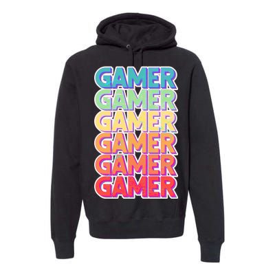 Retro Colorful Gamer Premium Hoodie