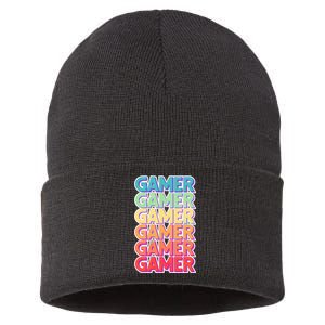 Retro Colorful Gamer Sustainable Knit Beanie