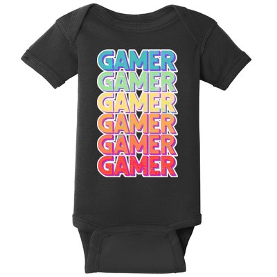 Retro Colorful Gamer Baby Bodysuit