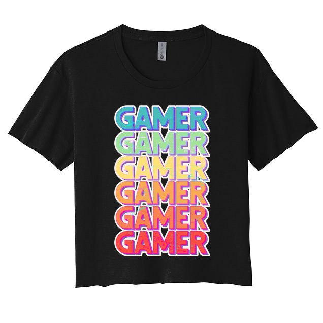 Retro Colorful Gamer Crop Top