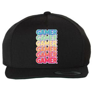 Retro Colorful Gamer Wool Snapback Cap