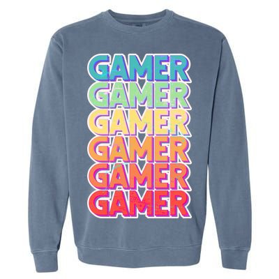 Retro Colorful Gamer Garment-Dyed Sweatshirt