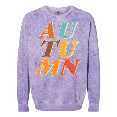 Retro Colors Autumn Letters  Colorblast Crewneck Sweatshirt