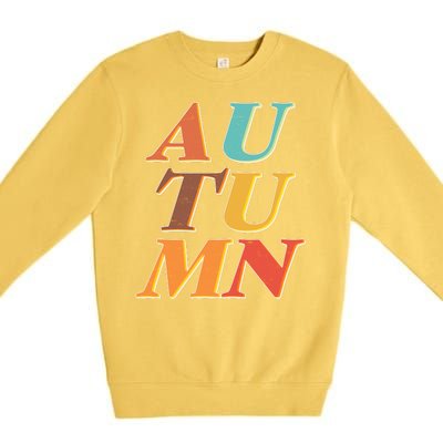 Retro Colors Autumn Letters  Premium Crewneck Sweatshirt