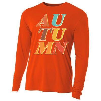 Retro Colors Autumn Letters  Cooling Performance Long Sleeve Crew