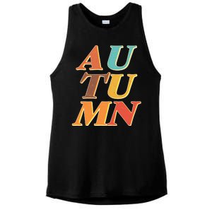 Retro Colors Autumn Letters  Ladies PosiCharge Tri-Blend Wicking Tank