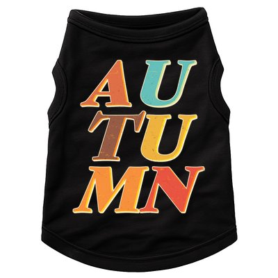 Retro Colors Autumn Letters  Doggie Tank