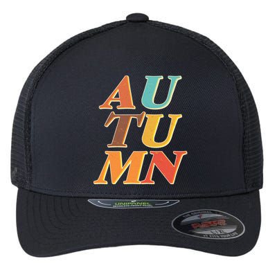 Retro Colors Autumn Letters  Flexfit Unipanel Trucker Cap
