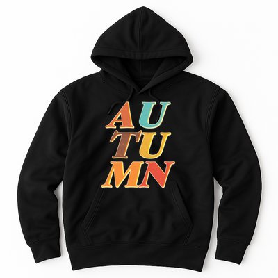 Retro Colors Autumn Letters  Hoodie