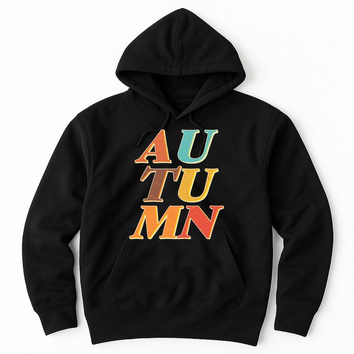 Retro Colors Autumn Letters  Hoodie