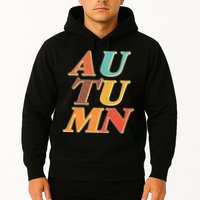 Retro Colors Autumn Letters  Hoodie