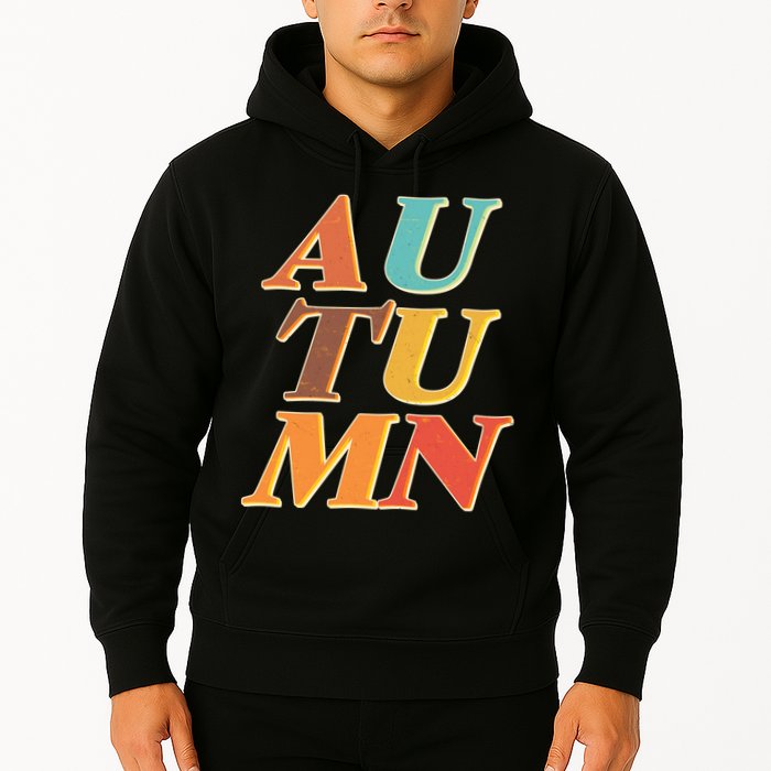 Retro Colors Autumn Letters  Hoodie