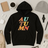 Retro Colors Autumn Letters  Hoodie