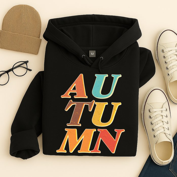 Retro Colors Autumn Letters  Hoodie