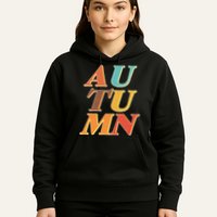 Retro Colors Autumn Letters  Hoodie