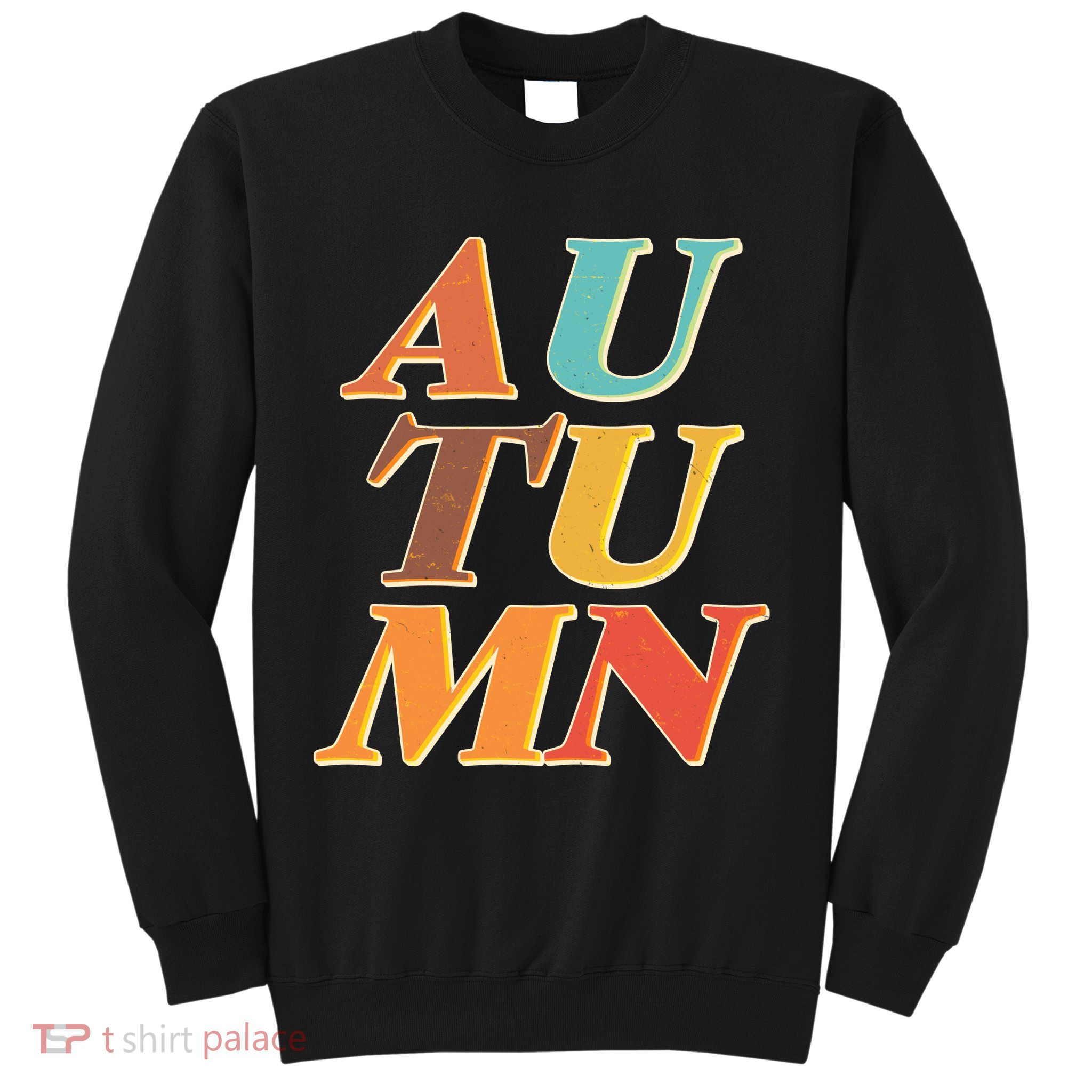 Retro Colors Autumn Letters  Sweatshirt