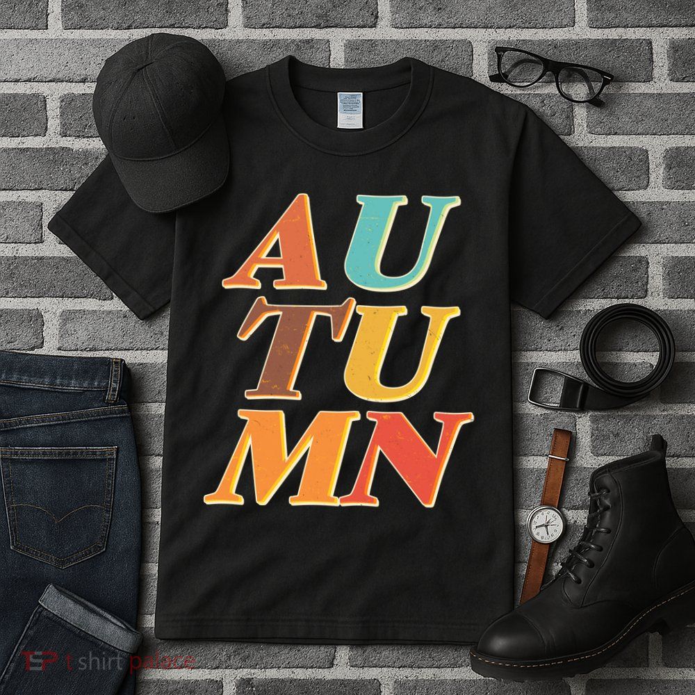 Retro Colors Autumn Letters  Tall T-Shirt