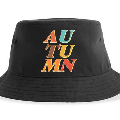 Retro Colors Autumn Letters  Sustainable Bucket Hat