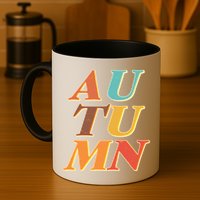 Retro Colors Autumn Letters  Mug