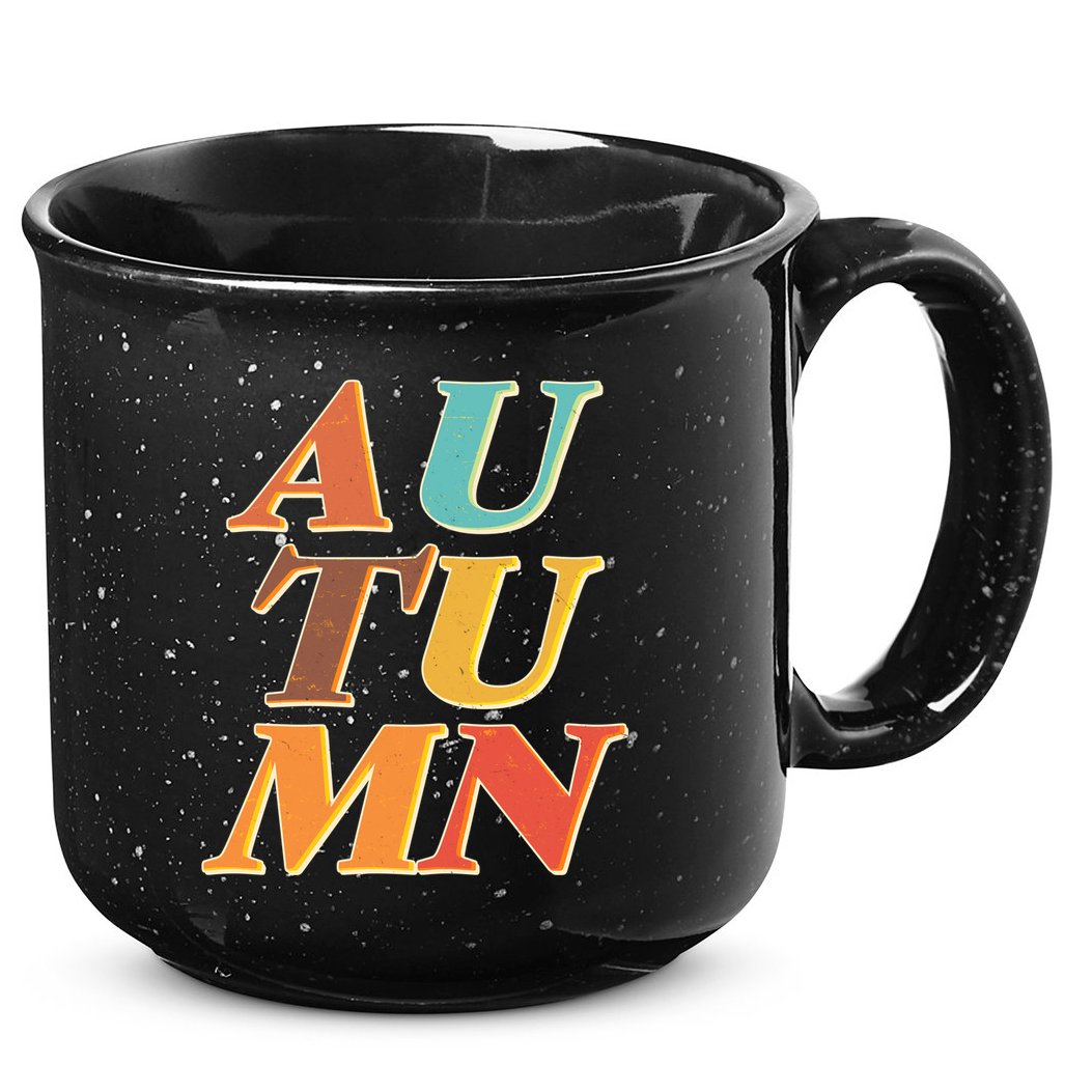 Retro Colors Autumn Letters  15oz Campfire Ceramic Mug