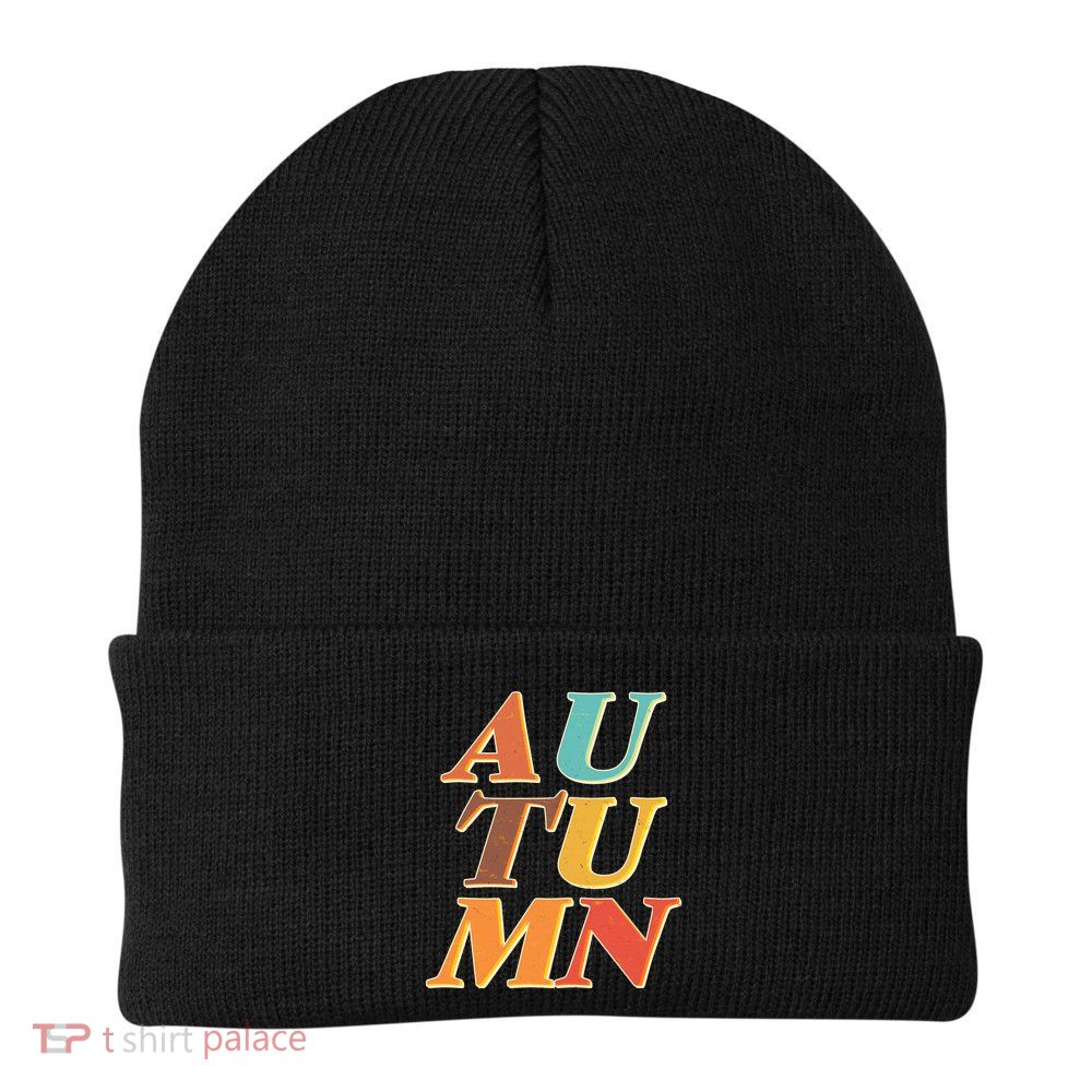 Retro Colors Autumn Letters  Beanie