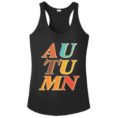 Retro Colors Autumn Letters  Ladies PosiCharge Competitor Racerback Tank