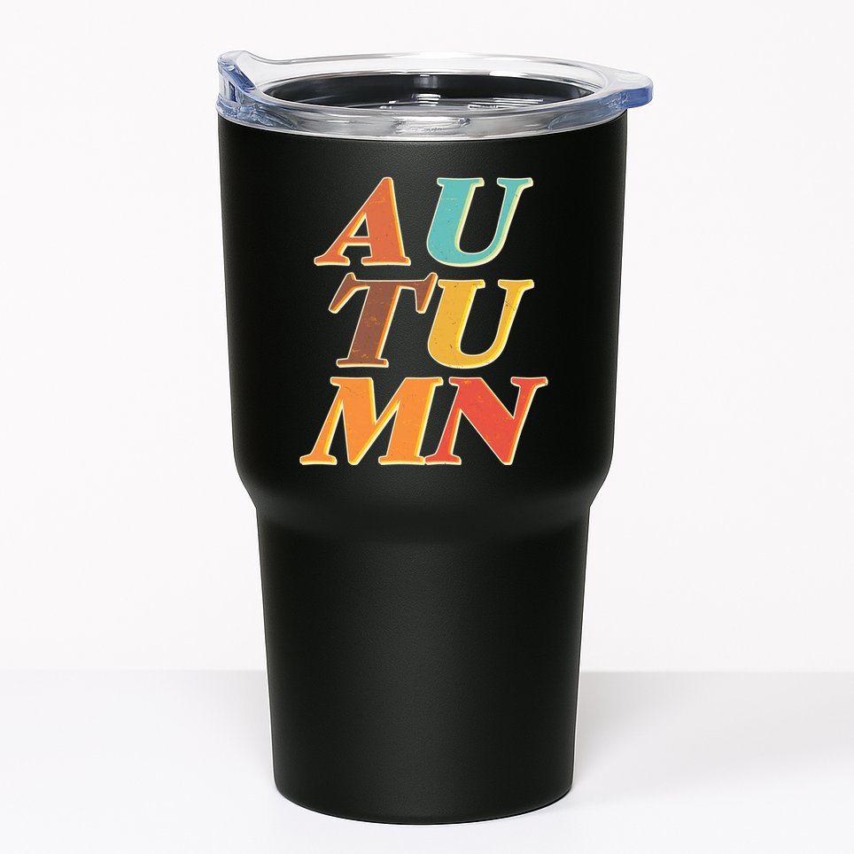 Retro Colors Autumn Letters  Tumbler