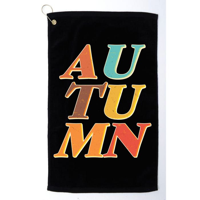 Retro Colors Autumn Letters  Golf Towel